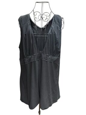 Gramm Black Lace-Trim V-Neck Tank Top 3X